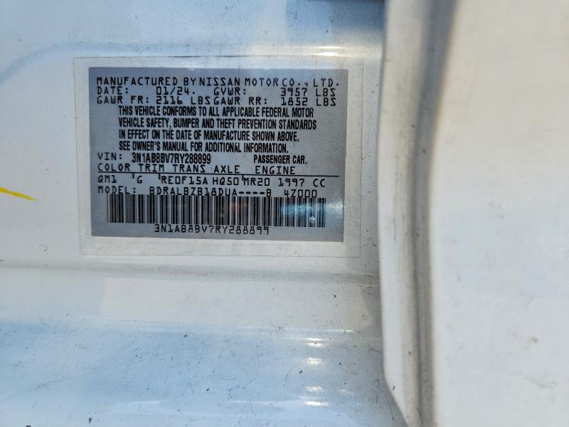 2024 Nissan Sentra მანქანა იყიდება აუქციონზე, vin: 3N1AB8BV7RY288899, აუქციონის ნომერი: 56297136
