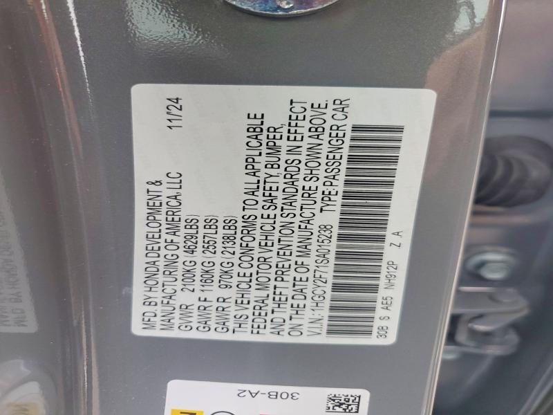 Aukcja sprzedaży 2025 Honda Accord, vin: 1HGCY2F71SA015238, numer aukcji: 56649466