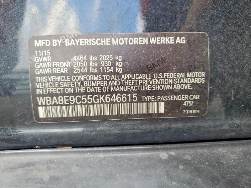 57438586 :رقم المزاد ، WBA8E9C55GK646615 vin ، 2016 Bmw 328 مزاد بيع