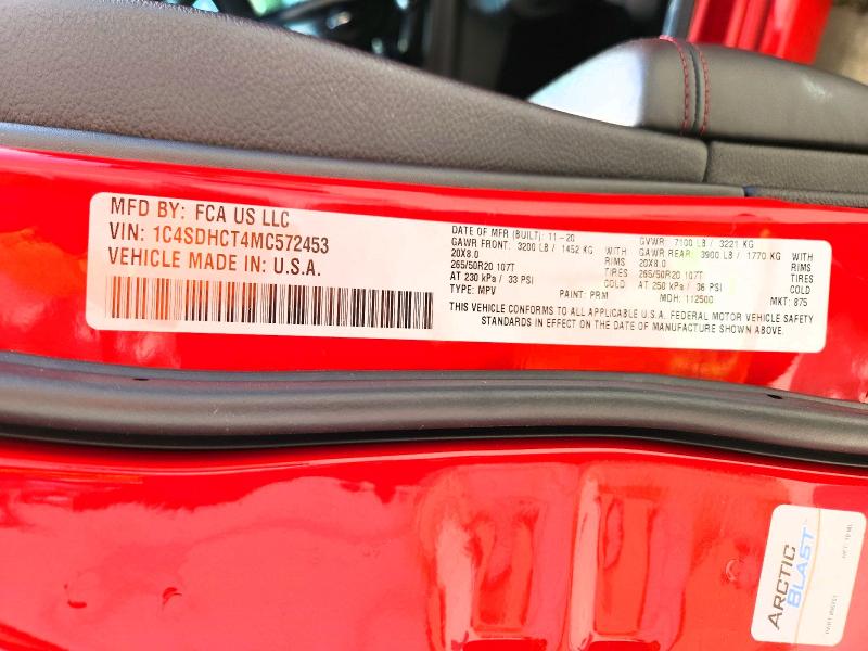 55843636 :رقم المزاد ، 1C4SDHCT4MC572453 vin ، 2021 Dodge Durango مزاد بيع