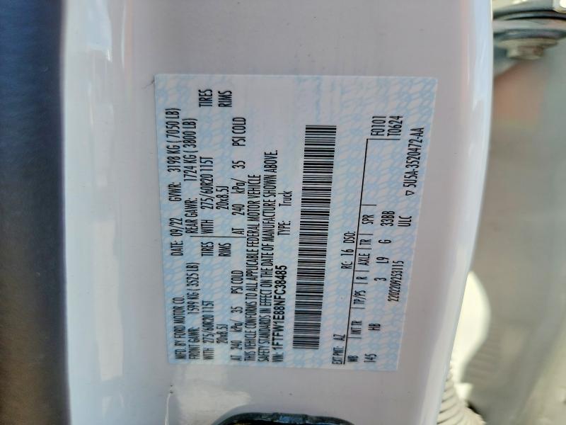 Aukcja sprzedaży 2022 Ford F150, vin: 1FTFW1E88NFC38485, numer aukcji: 56436566