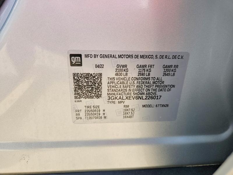 Aukcja sprzedaży 2022 Gmc Terrain, vin: 3GKALXEV6NL226017, numer aukcji: 55554766