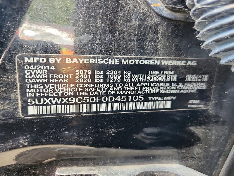 2015 Bmw X3 მანქანა იყიდება აუქციონზე, vin: 5UXWX9C50F0D45105, აუქციონის ნომერი: 58593786