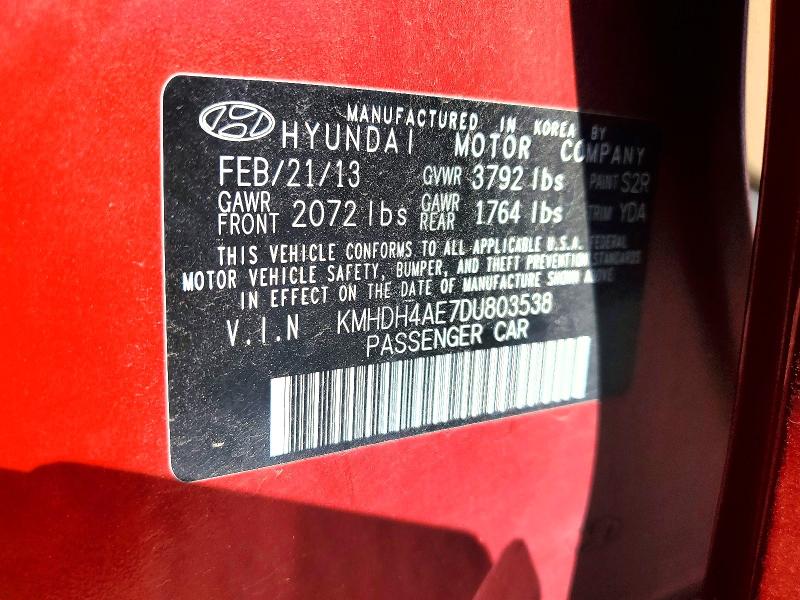 Продаж на аукціоні авто 2013 Hyundai Elantra, vin: KMHDH4AE7DU803538, номер лоту: 55540376