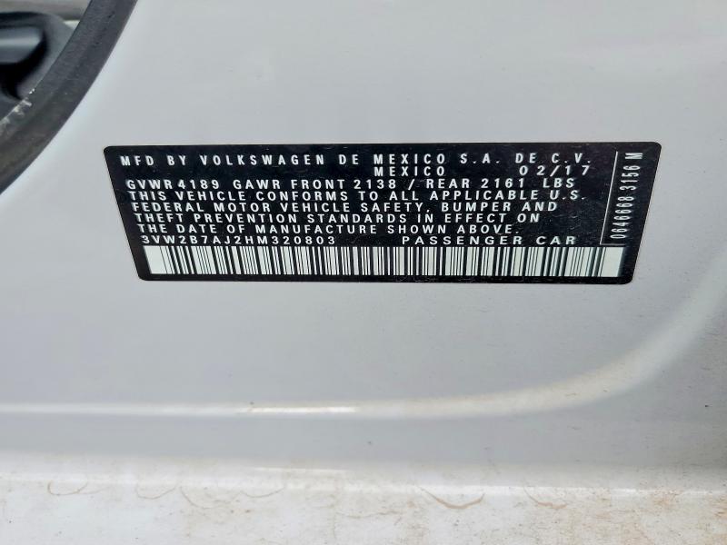 Продаж на аукціоні авто 2017 Volkswagen Jetta, vin: 3VW2B7AJ2HM320803, номер лоту: 59301076
