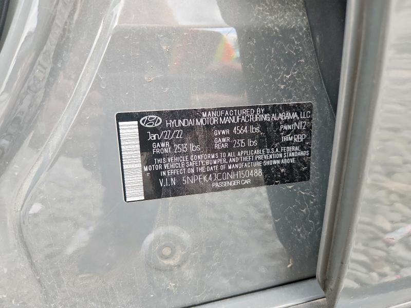 Продаж на аукціоні авто 2022 Hyundai Sonata, vin: 5NPEK4JC0NH150488, номер лоту: 58568496