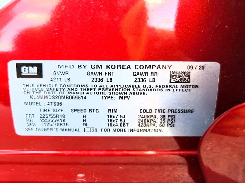 58399256 :رقم المزاد ، KL4MMDS20MB069514 vin ، 2021 Buick Encore Gx مزاد بيع