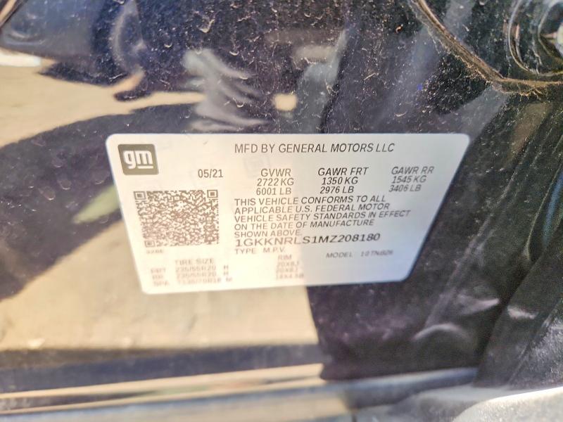 2021 Gmc Acadia მანქანა იყიდება აუქციონზე, vin: 1GKKNRLS1MZ208180, აუქციონის ნომერი: 55940776