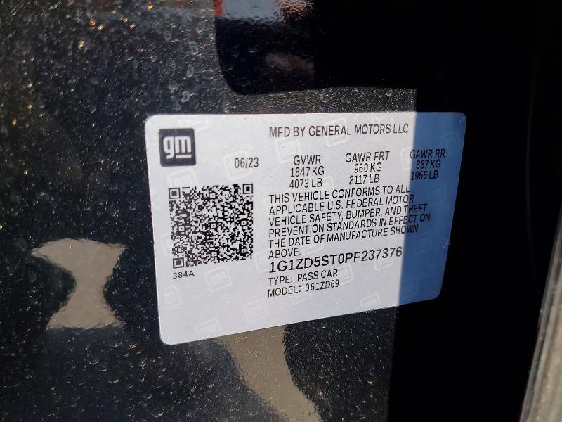 2023 Chevrolet Malibu მანქანა იყიდება აუქციონზე, vin: 1G1ZD5ST0PF237376, აუქციონის ნომერი: 56333226
