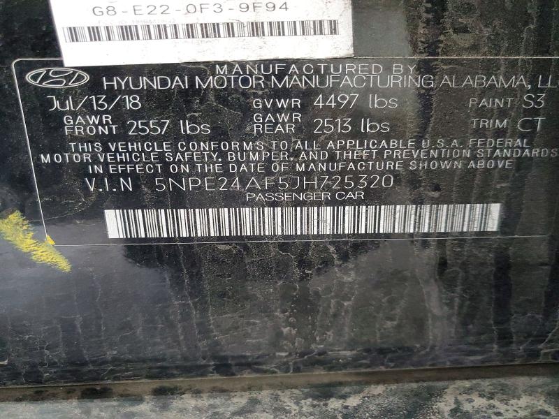 Aukcja sprzedaży 2018 Hyundai Sonata, vin: 5NPE24AF5JH725320, numer aukcji: 58513566