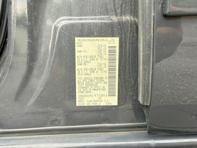 Продажа на аукционе авто 2012 Nissan Frontier, vin: 1N6AD0EV4CC475003, номер лота: 57439686