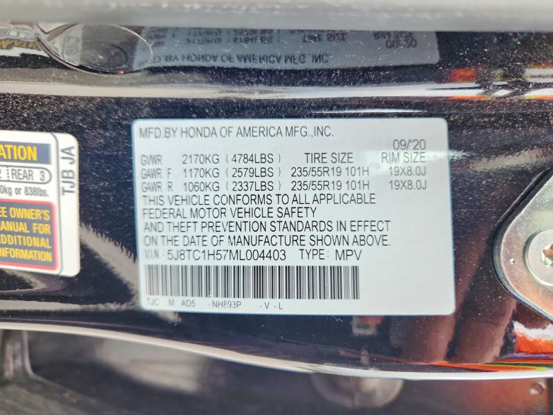 57908476 :رقم المزاد ، 5J8TC1H57ML004403 vin ، 2021 Acura Rdx مزاد بيع