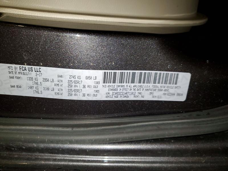 58453046 :رقم المزاد ، 2C4RDGCG1HR711012 vin ، 2017 Dodge Grand Caravan مزاد بيع