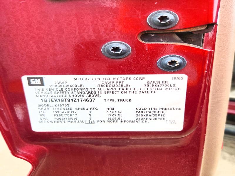 2004 Gmc New Sierra მანქანა იყიდება აუქციონზე, vin: 1GTEK19T94Z174637, აუქციონის ნომერი: 56680346