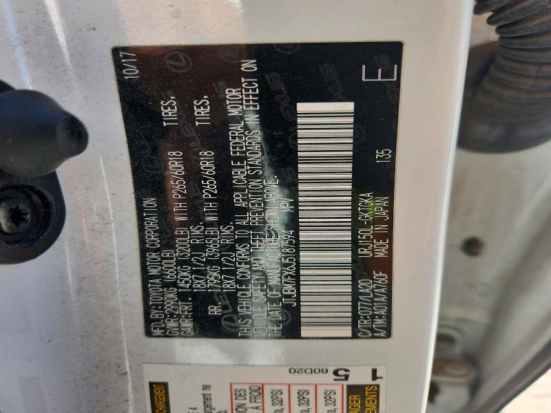 56997156 :رقم المزاد ، JTJBM7FX6J5187594 vin ، 2018 Lexus Gx مزاد بيع