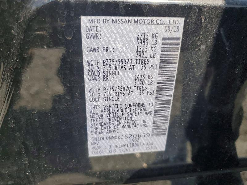 Продажа на аукционе авто 2019 Infiniti Qx60, vin: 5N1DL0MMXKC520659, номер лота: 59187316