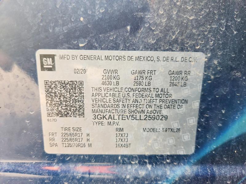 58733826 :رقم المزاد ، 3GKALTEV5LL259029 vin ، 2020 Gmc Terrain مزاد بيع