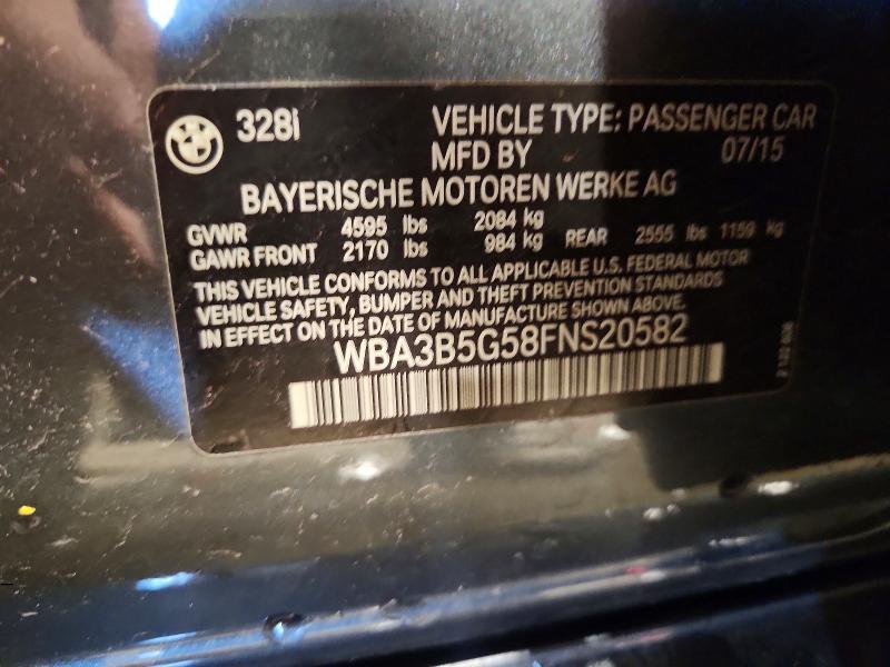 56369876 :رقم المزاد ، WBA3B5G58FNS20582 vin ، 2015 Bmw 328 مزاد بيع
