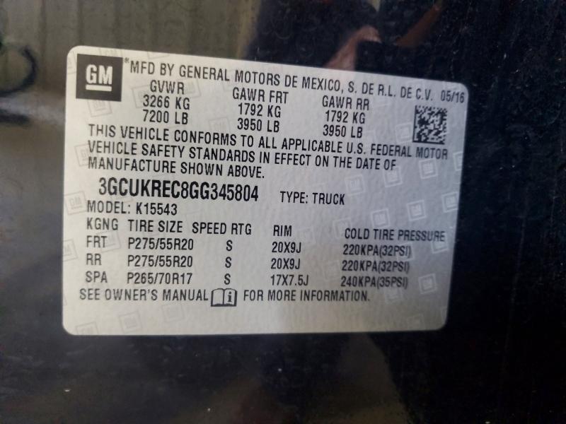 Продажа на аукционе авто 2016 Chevrolet Silverado, vin: 3GCUKREC8GG345804, номер лота: 85448085