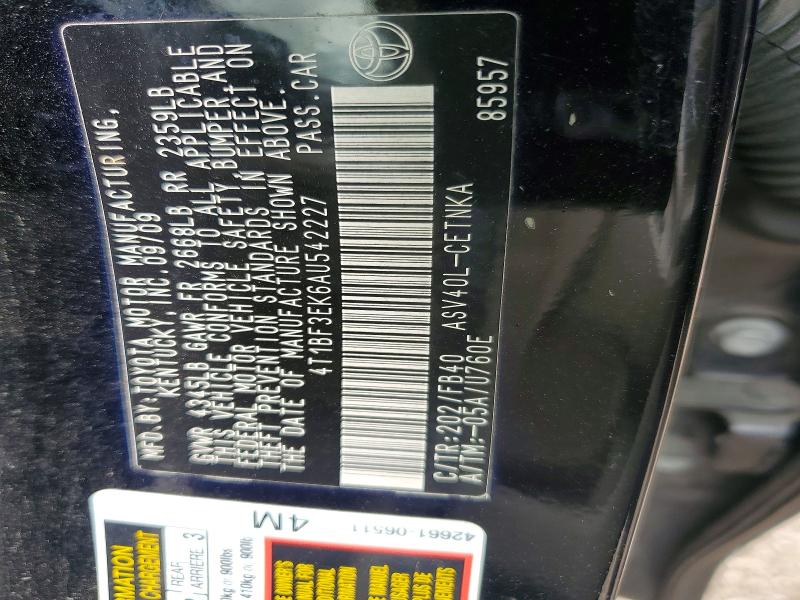 Aukcja sprzedaży 2010 Toyota Camry, vin: 4T1BF3EK6AU542227, numer aukcji: 55904256