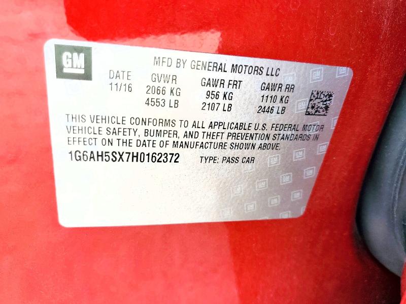 Продаж на аукціоні авто 2017 Cadillac Ats, vin: 1G6AH5SX7H0162372, номер лоту: 59116216
