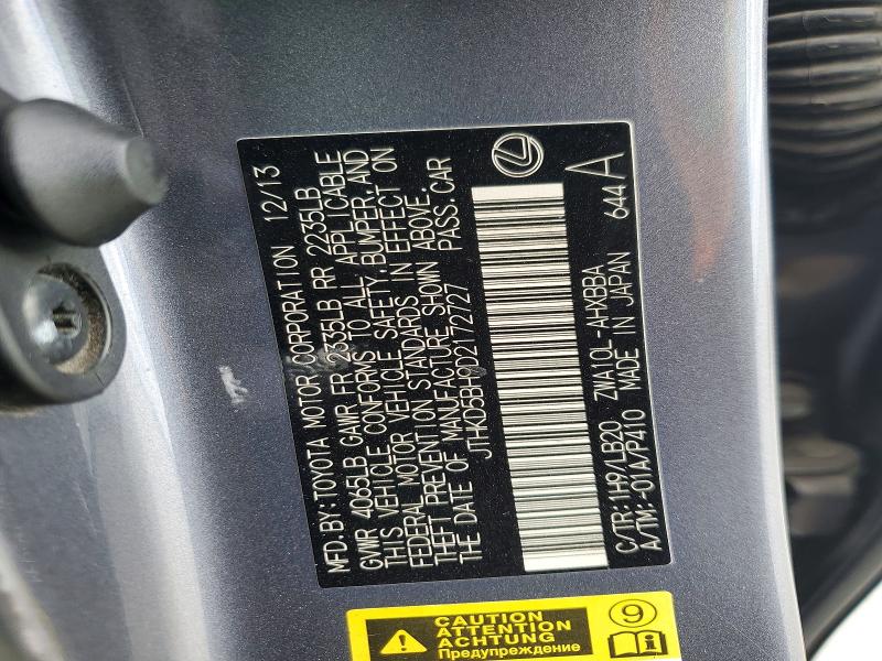 Продажа на аукционе авто 2013 Lexus Ct, vin: JTHKD5BH9D2172727, номер лота: 58399726