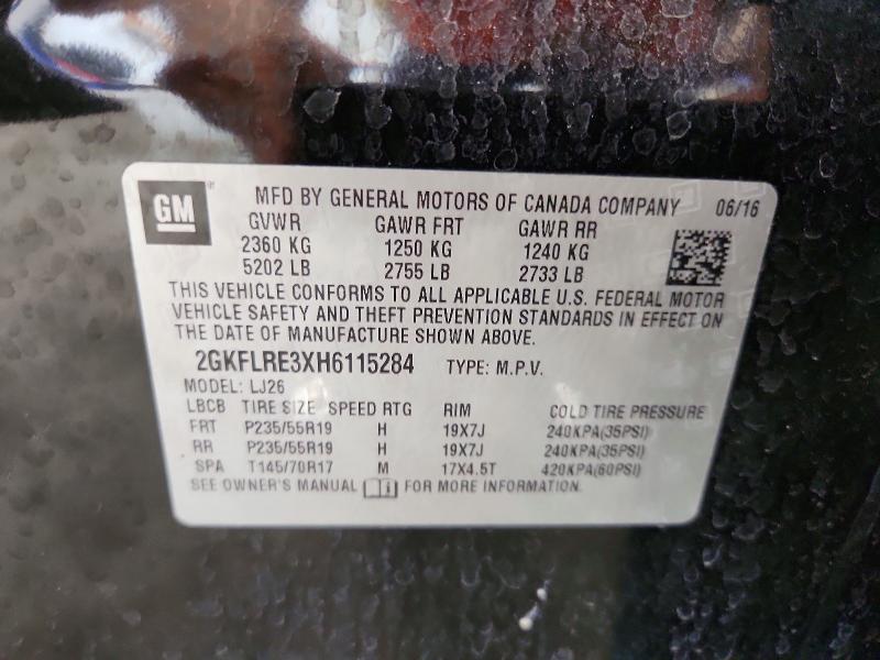 Aukcja sprzedaży 2017 Gmc Terrain, vin: 2GKFLRE3XH6115284, numer aukcji: 54887616