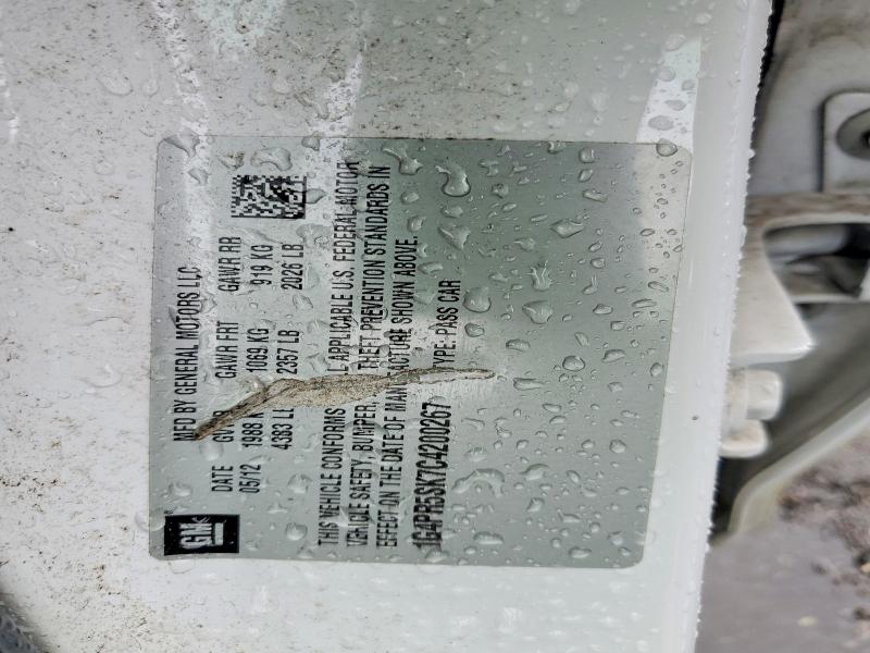2012 Buick Verano მანქანა იყიდება აუქციონზე, vin: 1G4PR5SK7C4200267, აუქციონის ნომერი: 58280816