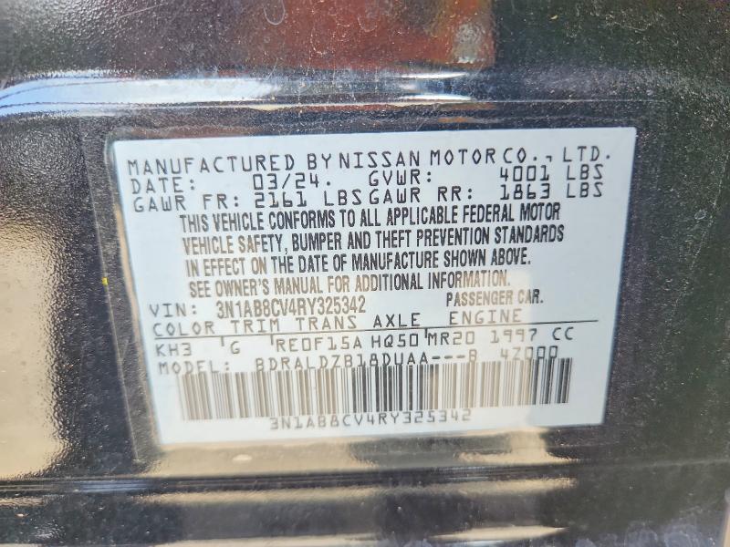 Продажа на аукционе авто 2024 Nissan Sentra, vin: 3N1AB8CV4RY325342, номер лота: 55966026