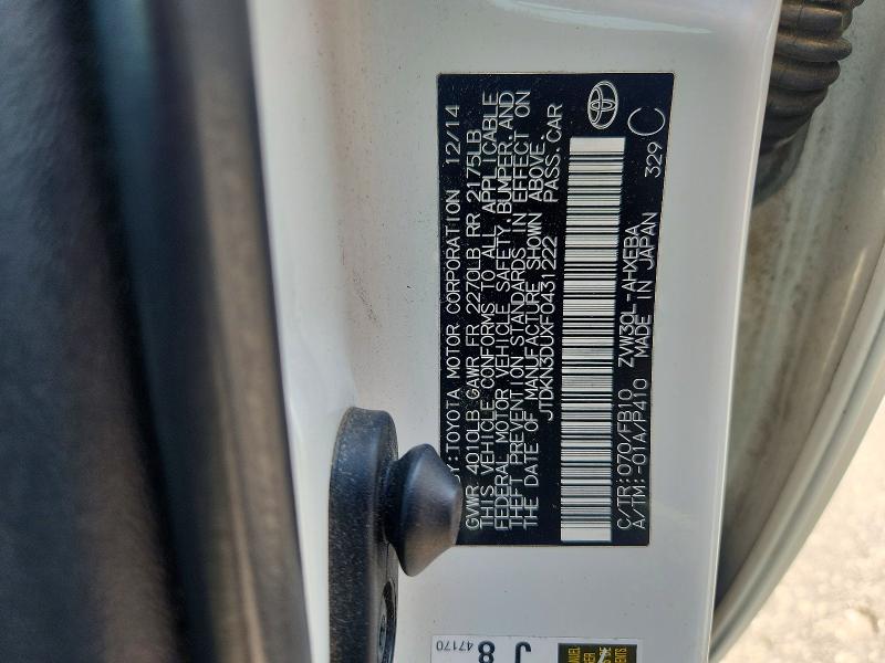 Продаж на аукціоні авто 2015 Toyota Prius, vin: JTDKN3DUXF0431222, номер лоту: 56141986