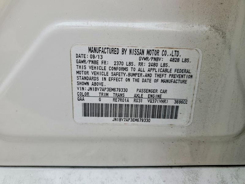 Продаж на аукціоні авто 2014 Infiniti Q50, vin: JN1BV7AP3EM679330, номер лоту: 57232936