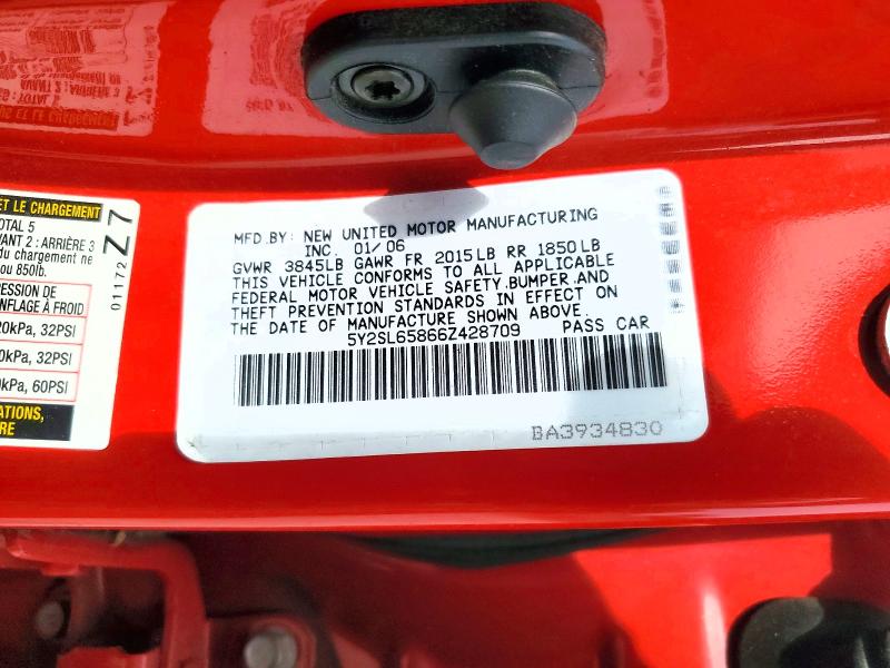 2006 Pontiac Vibe მანქანა იყიდება აუქციონზე, vin: 5Y2SL65866Z428709, აუქციონის ნომერი: 56079096