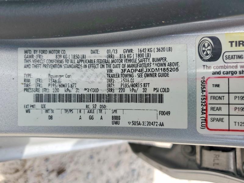 Продаж на аукціоні авто 2013 Ford Fiesta S, vin: 3FADP4EJXDM185205, номер лоту: 58811166