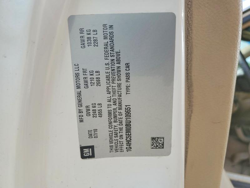 57081166 :رقم المزاد ، 1G4HC5EM0BU109651 vin ، 2011 Buick Lucerne مزاد بيع