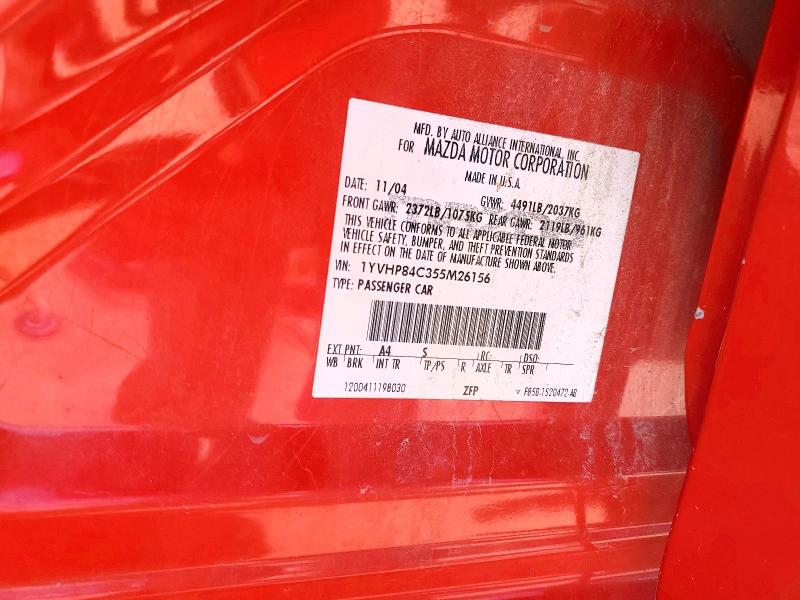 Aukcja sprzedaży 2005 Mazda 6, vin: 1YVHP84C355M26156, numer aukcji: 56404366