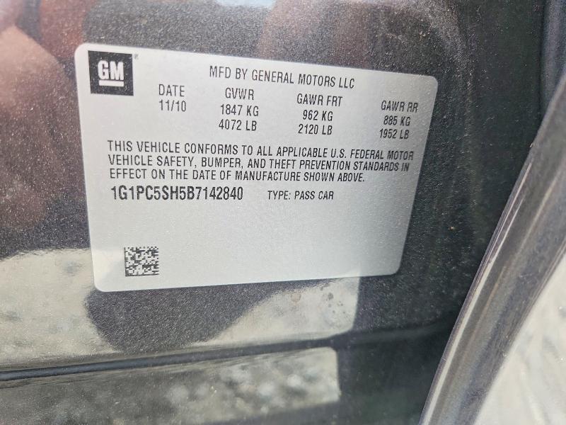 Aukcja sprzedaży 2011 Chevrolet Cruze, vin: 1G1PC5SH5B7142840, numer aukcji: 55859766