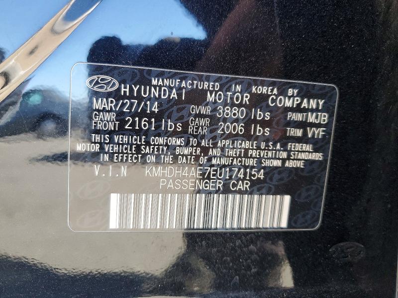 Aukcja sprzedaży 2014 Hyundai Elantra, vin: KMHDH4AE7EU174154, numer aukcji: 57433246