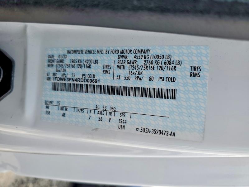 54517666 :رقم المزاد ، 1FDWE3FN4RDD00691 vin ، 2024 Ford E350 مزاد بيع