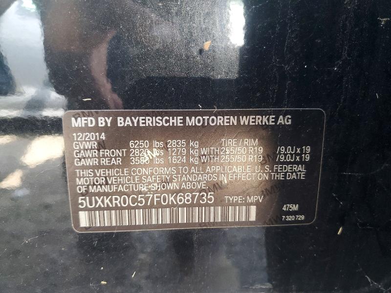 Продаж на аукціоні авто 2015 Bmw X5, vin: 5UXKR0C57F0K68735, номер лоту: 57072796