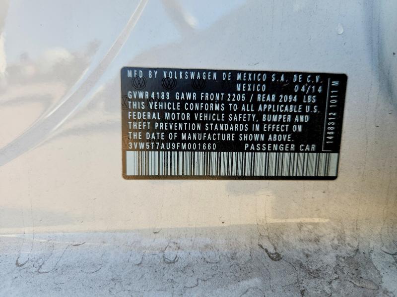 2015 Volkswagen Gti მანქანა იყიდება აუქციონზე, vin: 3VW5T7AU9FM001660, აუქციონის ნომერი: 57426416