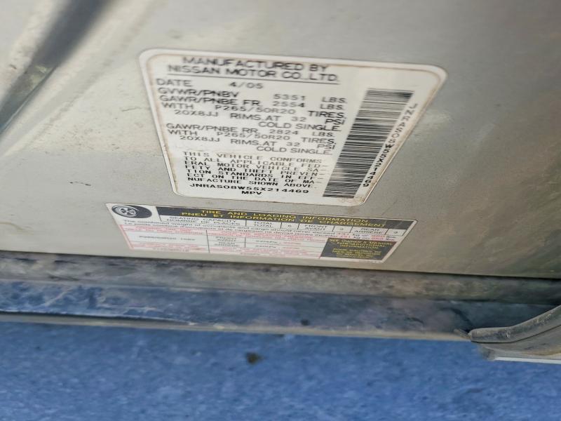 Продажа на аукционе авто 2005 Infiniti Fx35, vin: JNRAS08W55X214469, номер лота: 57785796