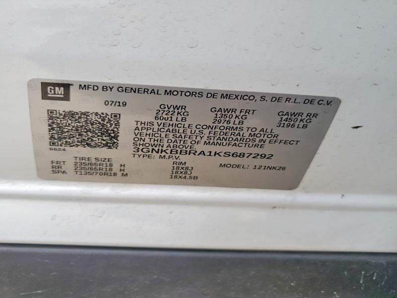 Aukcja sprzedaży 2019 Chevrolet Blazer, vin: 3GNKBBRA1KS687292, numer aukcji: 55597526