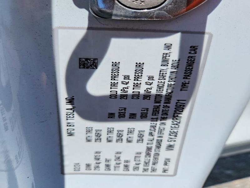 Продажа на аукционе авто 2024 Tesla Model 3, vin: 5YJ3E1EA2RF720971, номер лота: 58262426