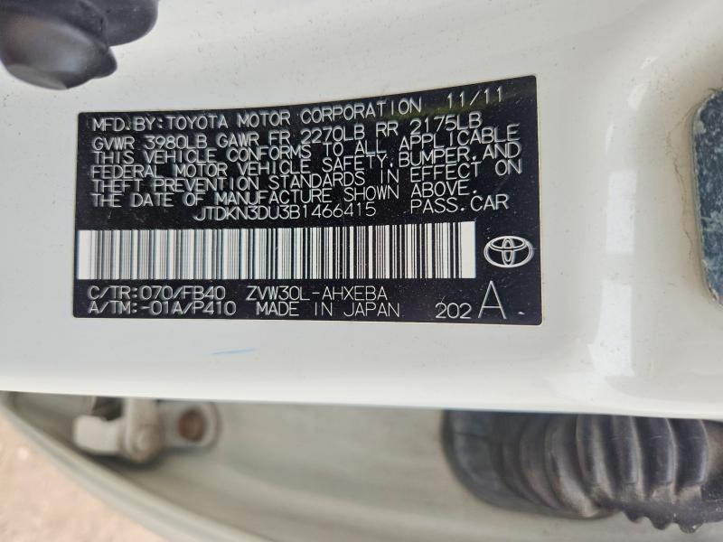 Продаж на аукціоні авто 2011 Toyota Prius, vin: JTDKN3DU3B1466415, номер лоту: 55982406