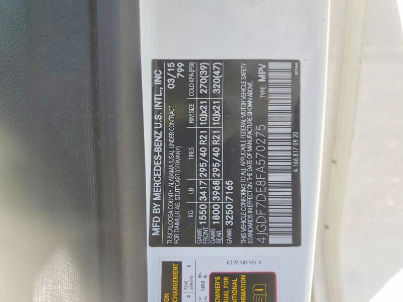 58426966 :رقم المزاد ، 4JGDF7DE8FA570275 vin ، 2015 Mercedes-benz Gl مزاد بيع