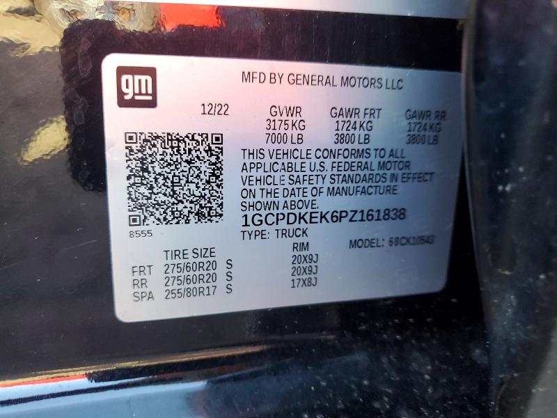50965166 :رقم المزاد ، 1GCPDKEK6PZ161838 vin ، 2023 Chevrolet Silverado مزاد بيع