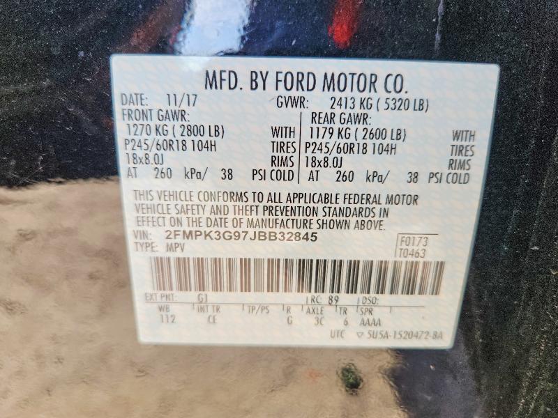 Продаж на аукціоні авто 2018 Ford Edge, vin: 2FMPK3G97JBB32845, номер лоту: 56241516