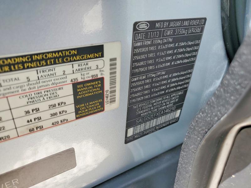 Продажа на аукционе авто 2014 Land Rover Range Rover, vin: SALGS2EFXEA146210, номер лота: 57224346