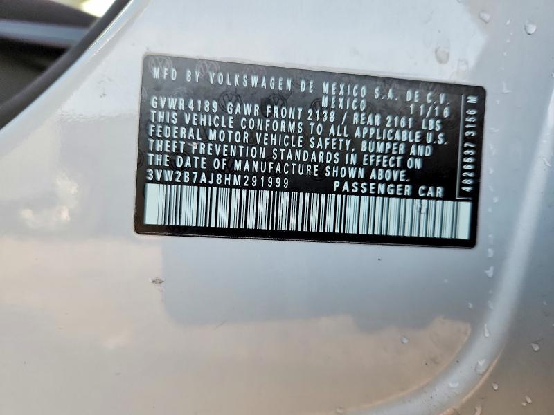 55146316 :رقم المزاد ، 3VW2B7AJ8HM291999 vin ، 2017 Volkswagen Jetta مزاد بيع