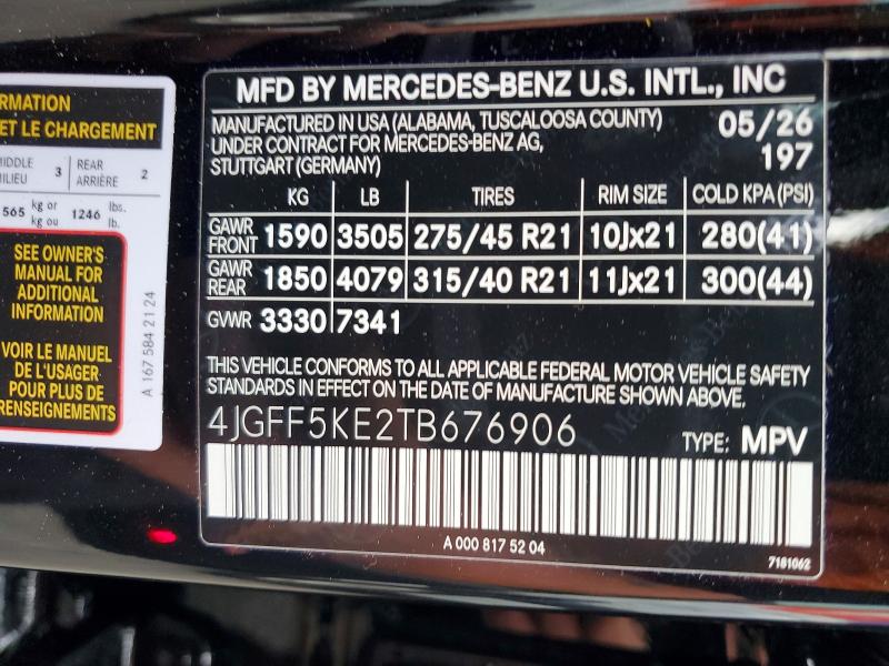 Aukcja sprzedaży 2026 Mercedes-benz Gls, vin: 4JGFF5KE2TB676906, numer aukcji: 58809346